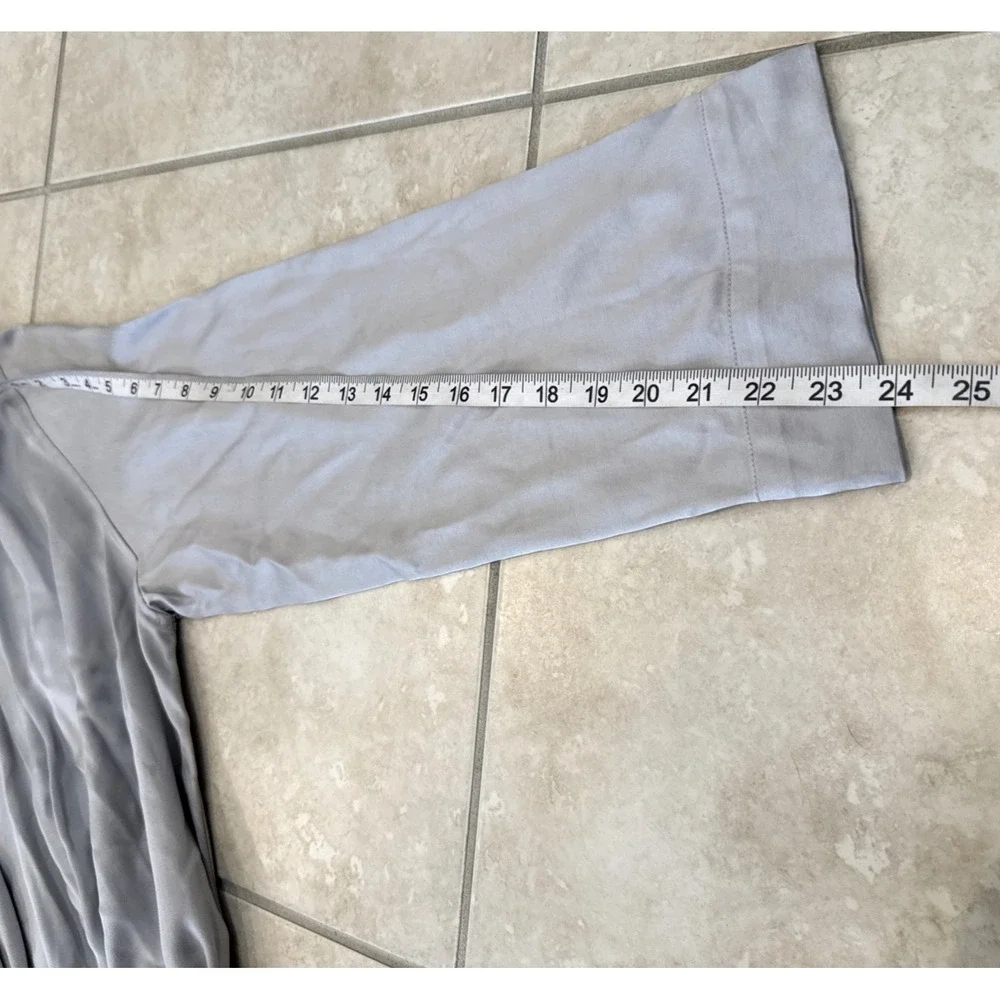 Hotel Collection Kimono Style Silky‎ Satin Robe L/XL Silver Gray Spa Lounge